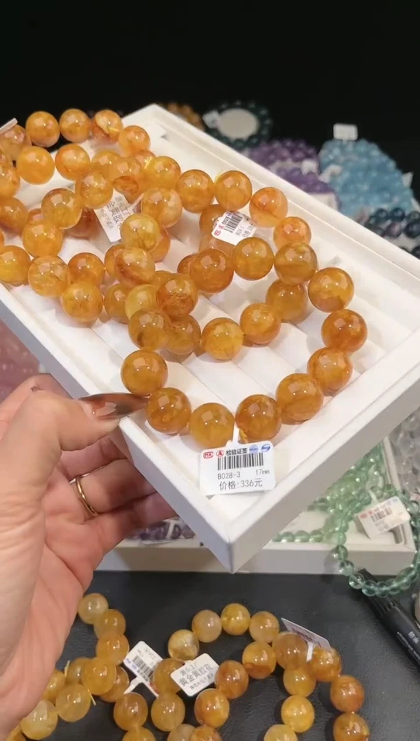 【闪购商品】水晶手链未镶嵌多样性发一黄胶花17mm