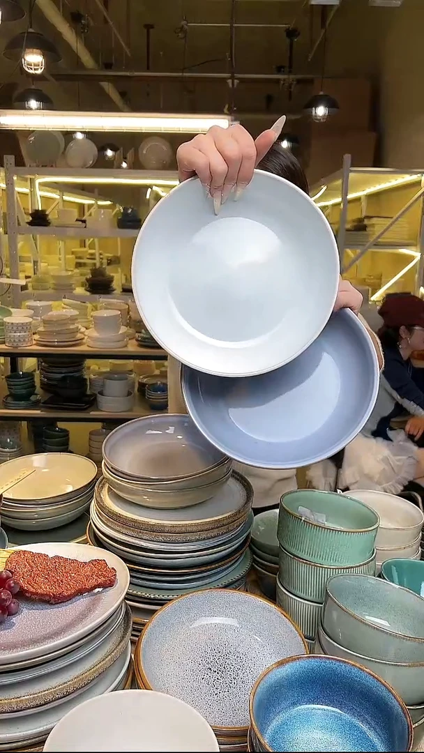 瓷336外贸尾货高温釉下彩陶瓷餐具默认微瑕