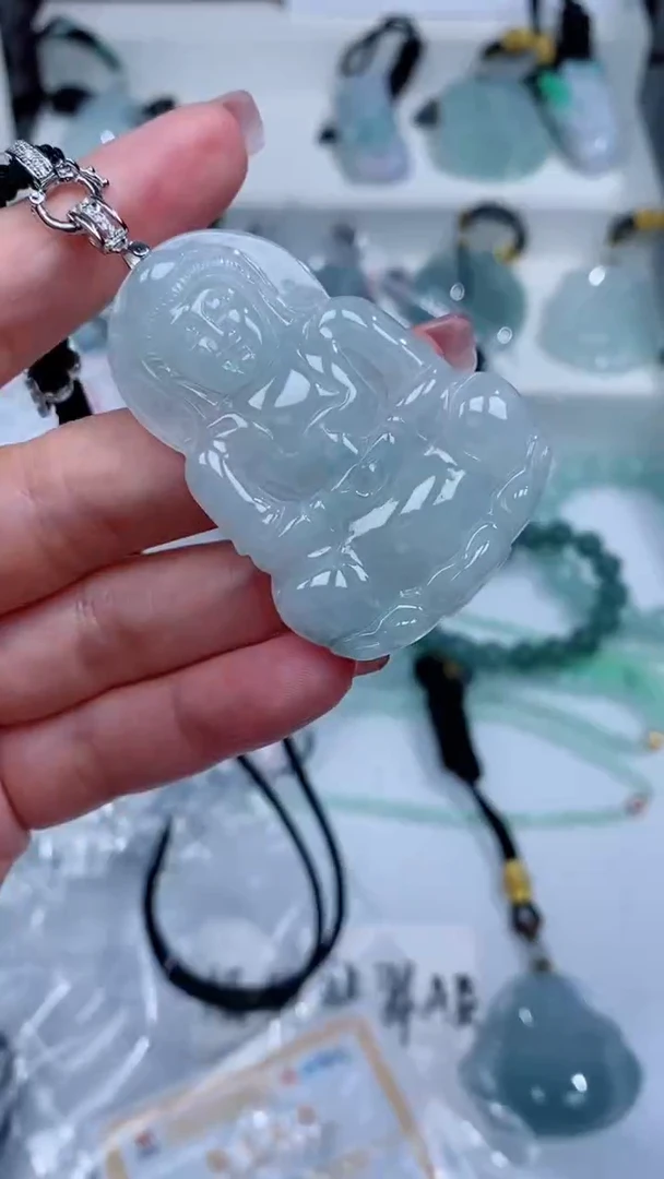 翡翠银S925镶嵌颈饰吊坠