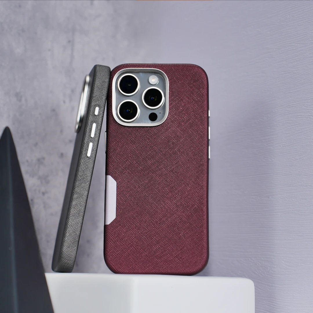 适用于苹果16promax带相机电容按键保护膜磁吸皮质高档手机壳