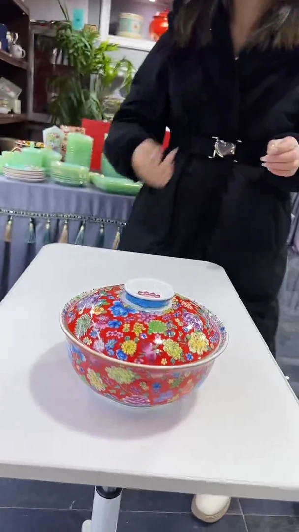 【闪购商品】瓷片7.5英寸盖碗