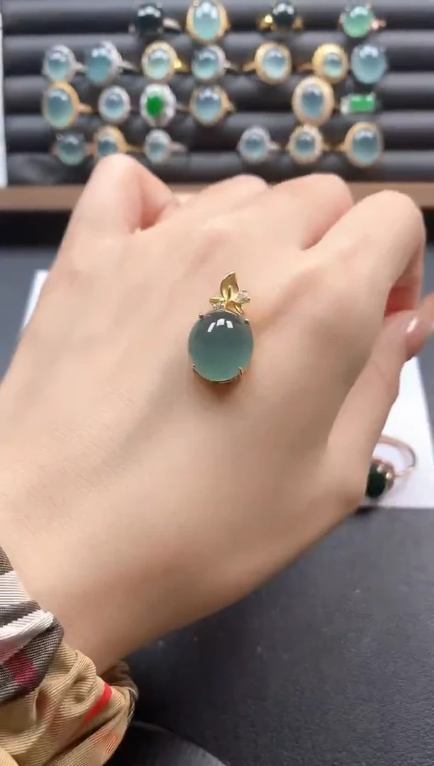 银S925镶嵌戒指翡翠51511