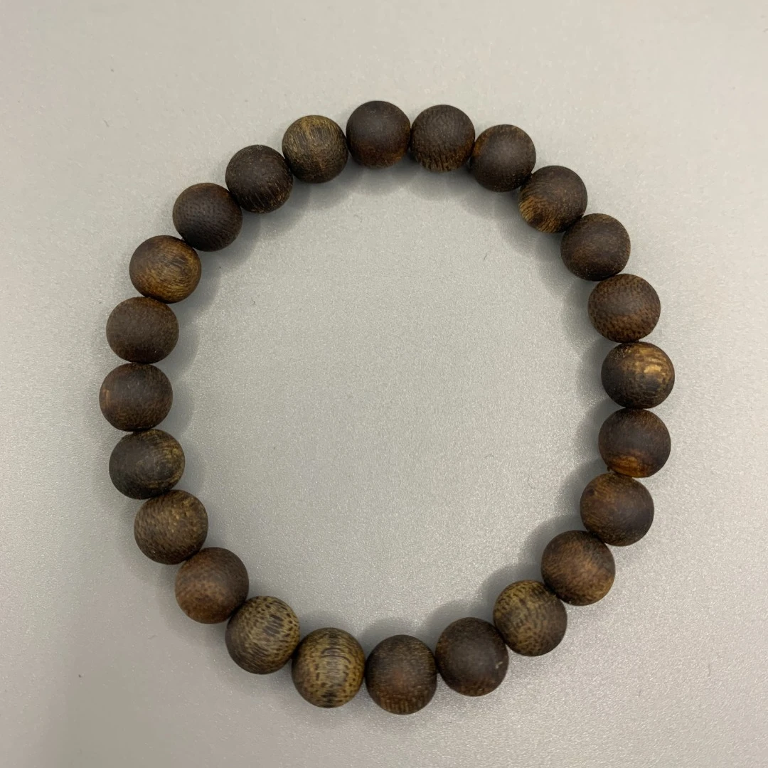 沉香【乌身圆叶】手串8m圆珠沉水老料海南莺歌绿奇楠多样性发其一