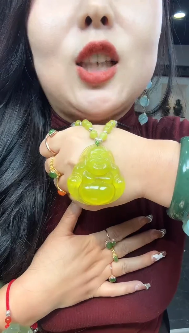 【闪购商品】岫玉颈饰未镶嵌朝鲜黄佛公【半珠链】