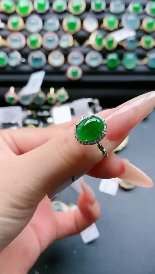 【闪购商品】翡翠戒指银S925镶嵌1111111