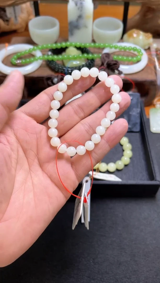 手串未镶嵌和田玉卡8新疆米达圆珠