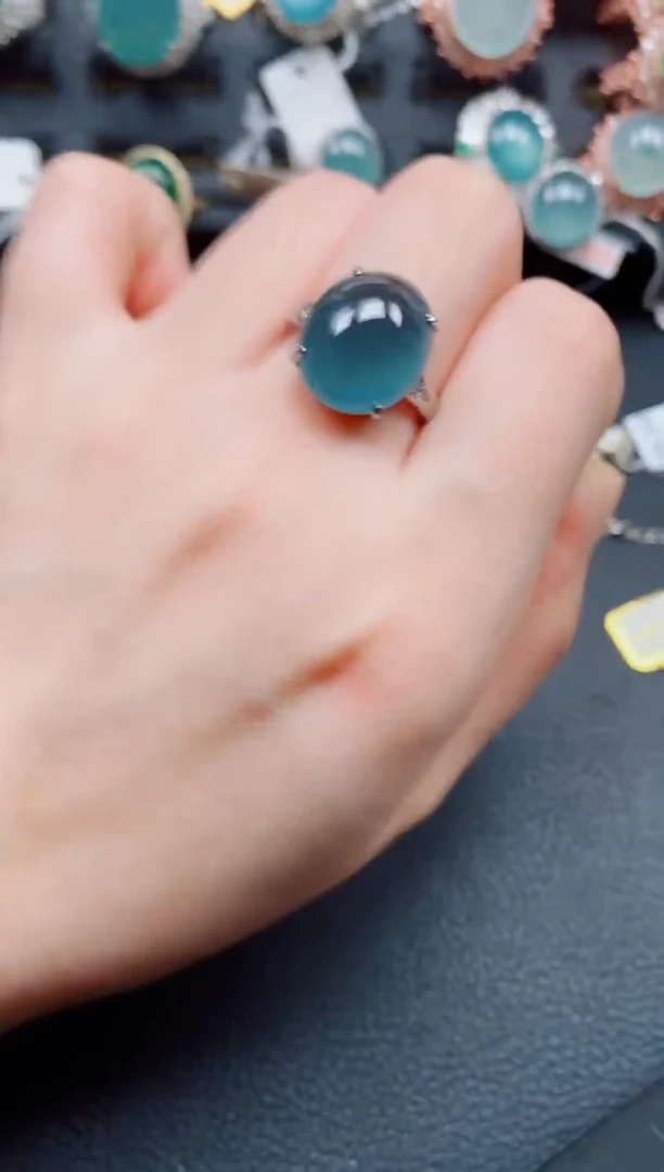 银S925镶嵌戒指翡翠翡翠