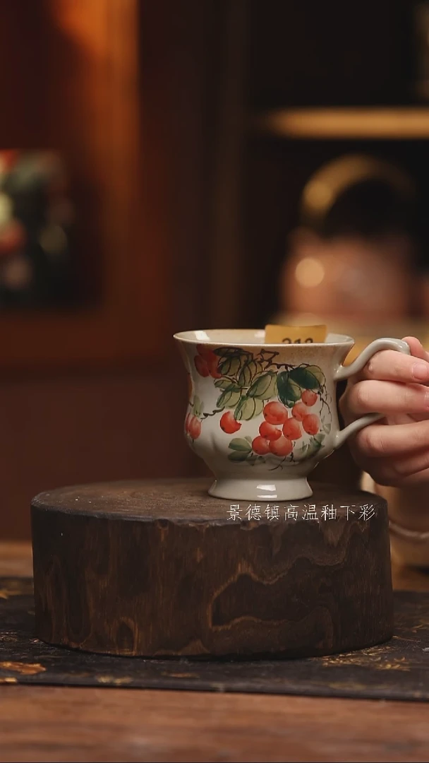 陶瓷 景德镇高温釉下手绘陶瓷@L313@