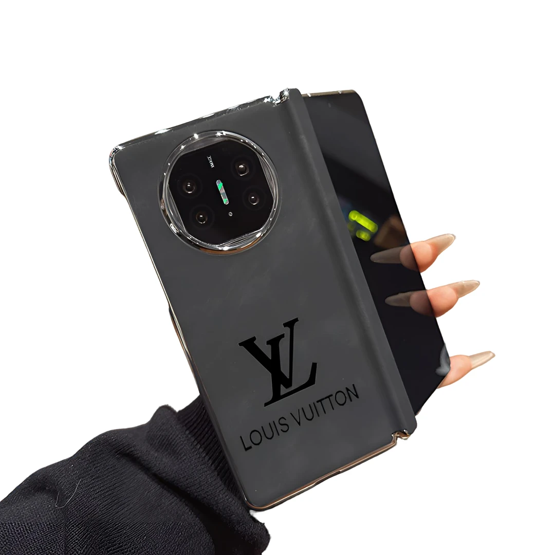 电镀黑色折叠翻盖适用华为matex6手机壳典藏版x5大字母复古老花x3