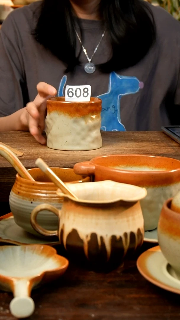 盘高颜值粗陶餐具限时抢购