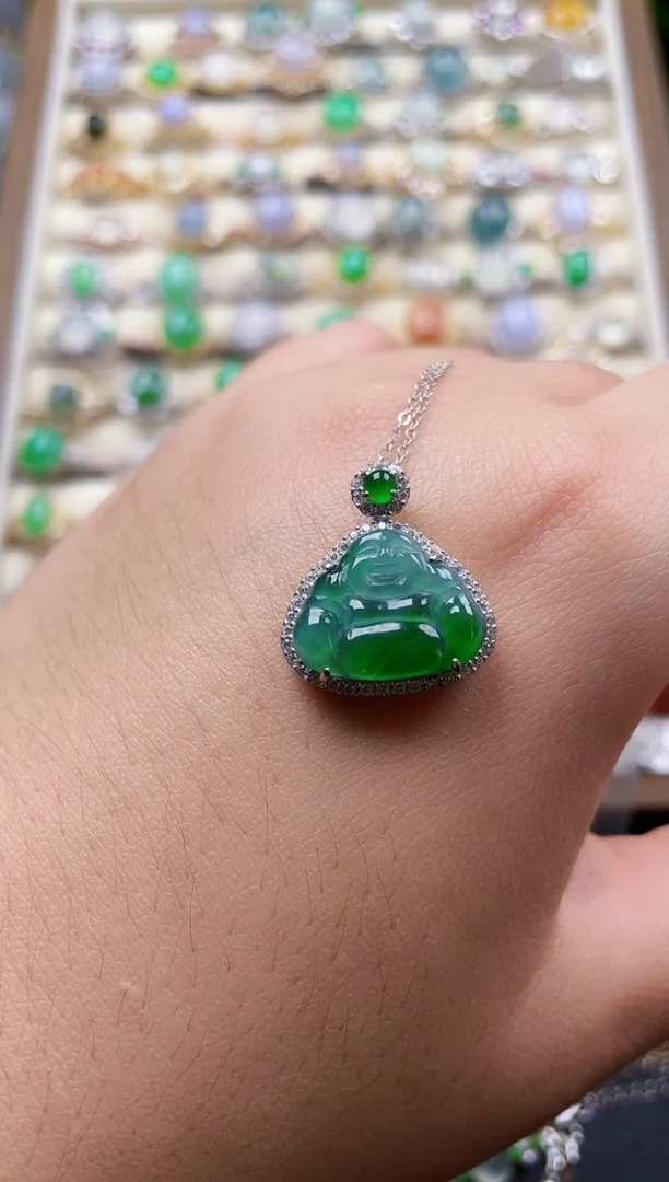 颈饰银S925镶嵌翡翠161