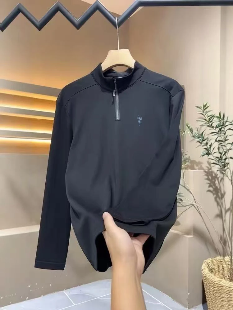 9999高定拉链德绒战马秋冬保暖立体剪裁拼接情侣款卫衣打底衫