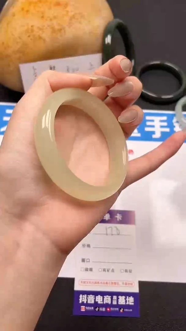 未镶嵌手镯和田玉青海料 高冰手镯平安镯高级显白178-5-56