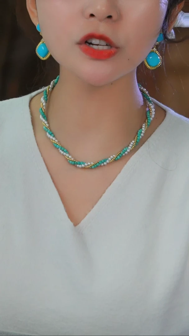 【闪购商品】绿松石项链银S925镶嵌发货一件