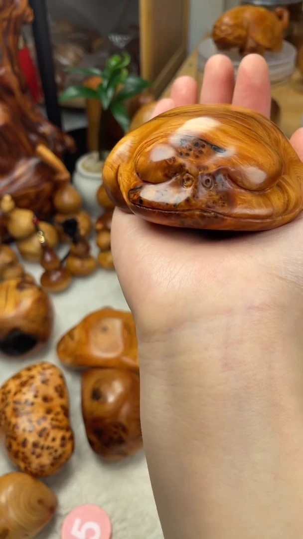 木王*东太行崖柏精品悟道呱呱手把件-自带天然木质香
