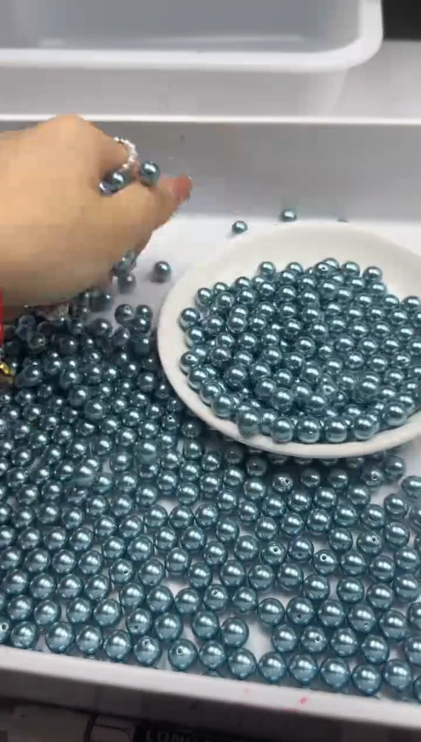 未镶嵌拼合珍珠（马贝珠）颈饰w2220蓝贝珠8mm*30颗