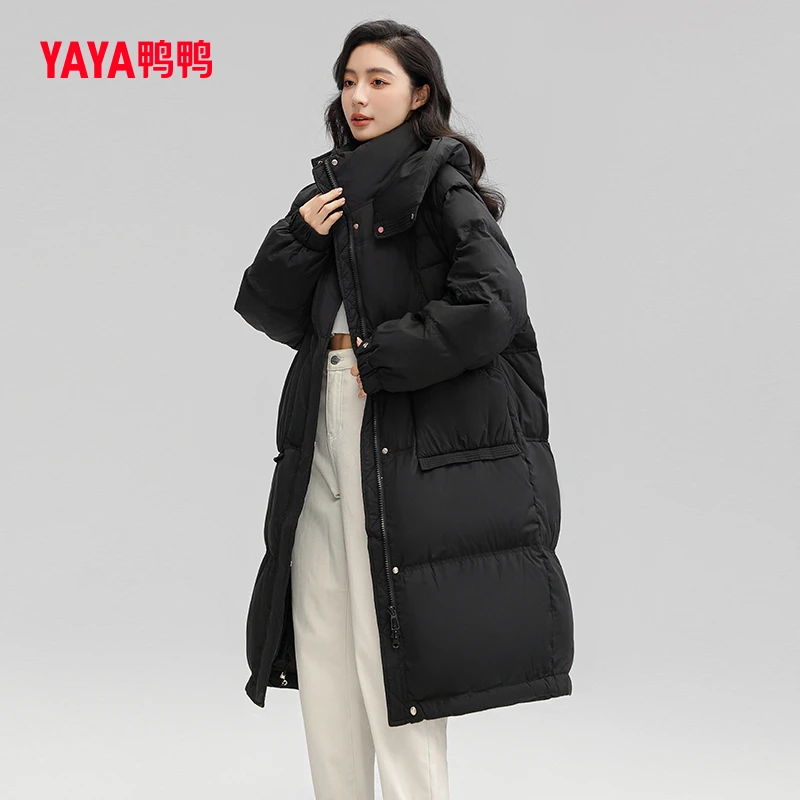 YAYA/鸭鸭羽绒服女中长款休闲韩版减龄保暖面包服外套