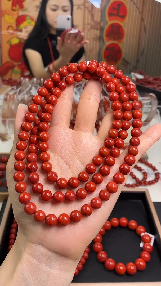 未镶嵌瓦西多圈8mm南红玛瑙（一个/条）