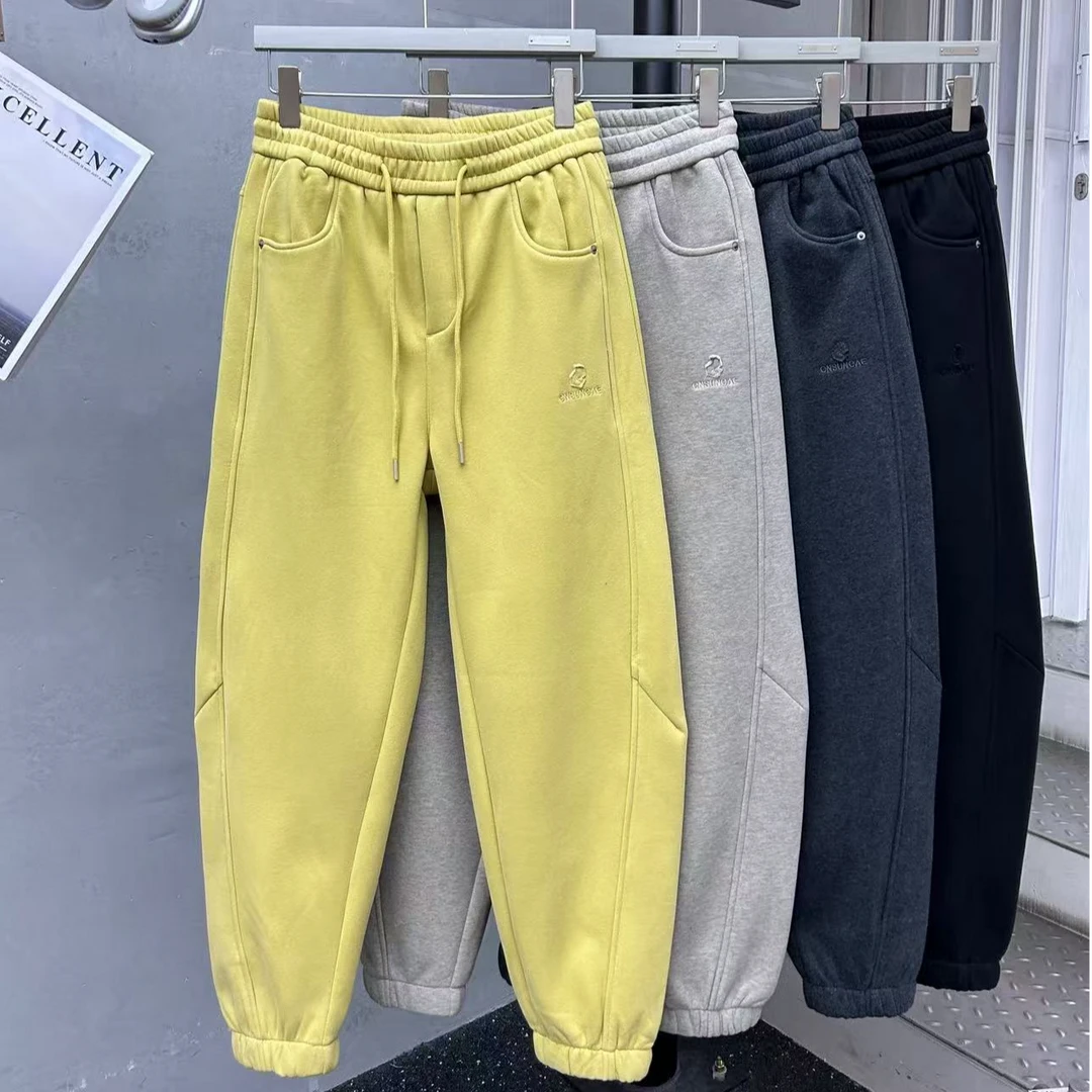 507 素劲2 加绒 潮牌冬季男女束脚卫裤休闲裤 KZ25-86