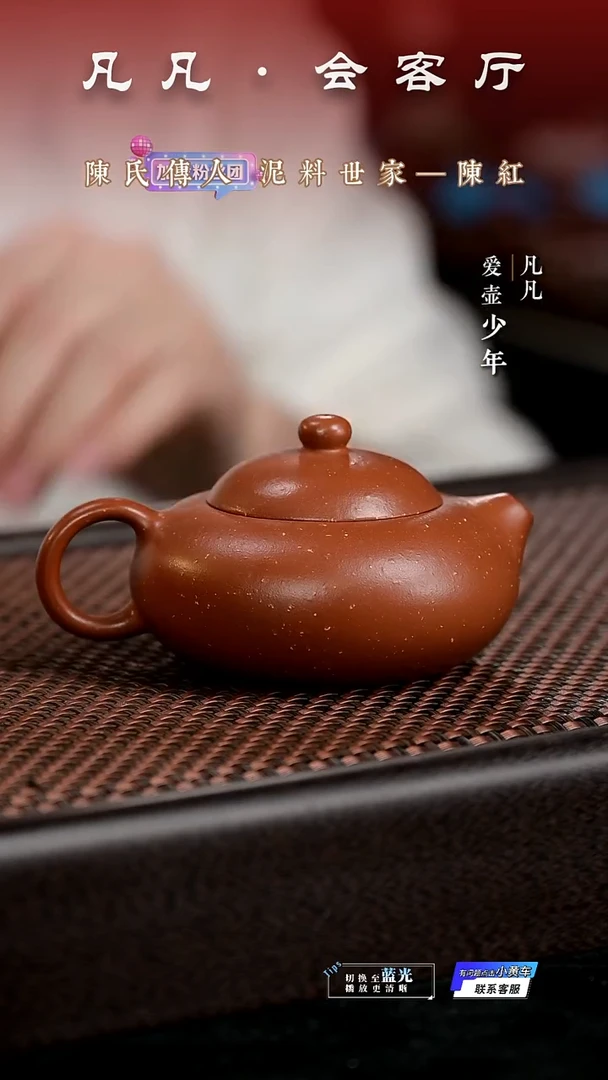 茶壶紫砂凡凡会客厅 紫砂壶04 老朱泥135cc