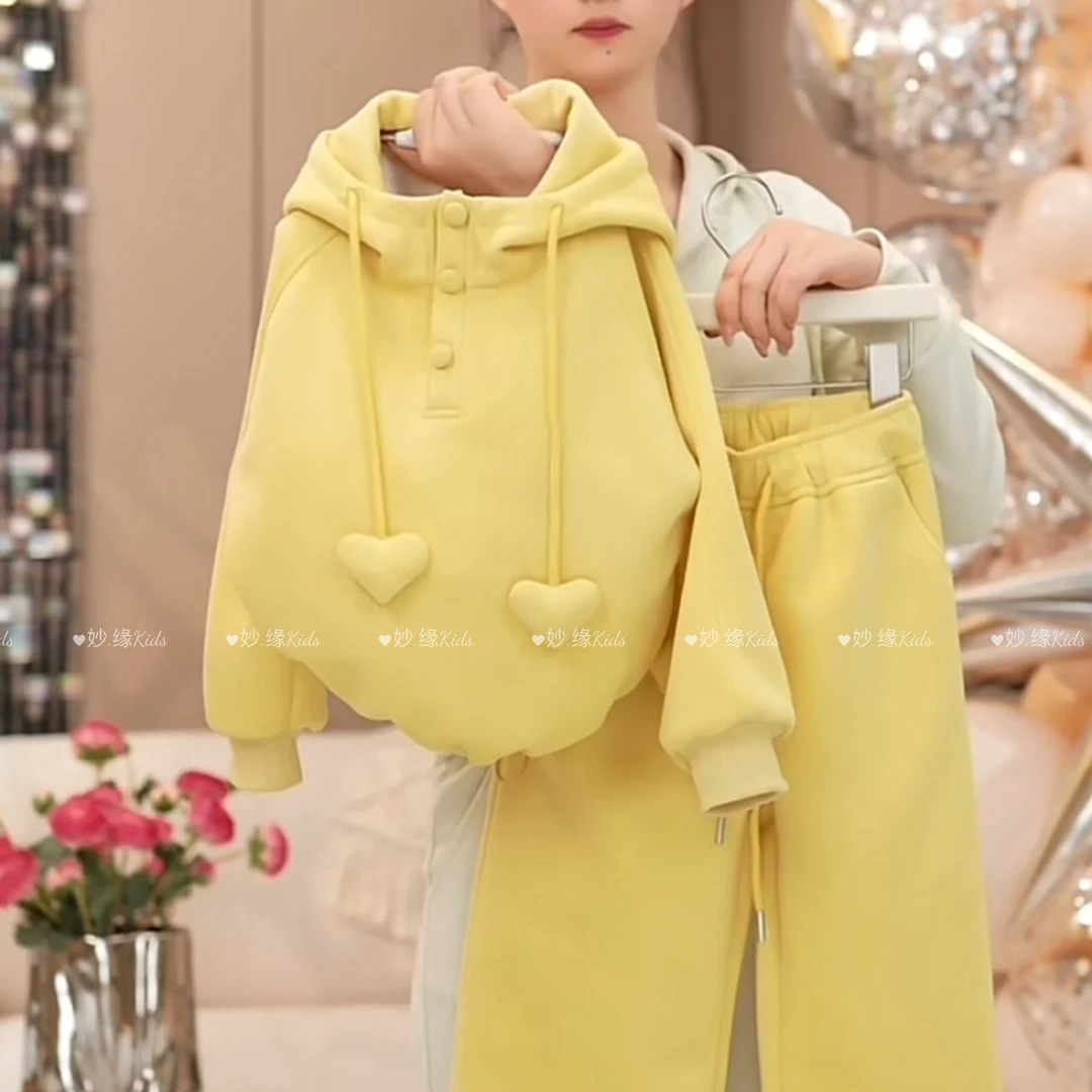 女童套装春装2025新款洋气女孩时髦运动服童装春秋款儿童休闲卫衣