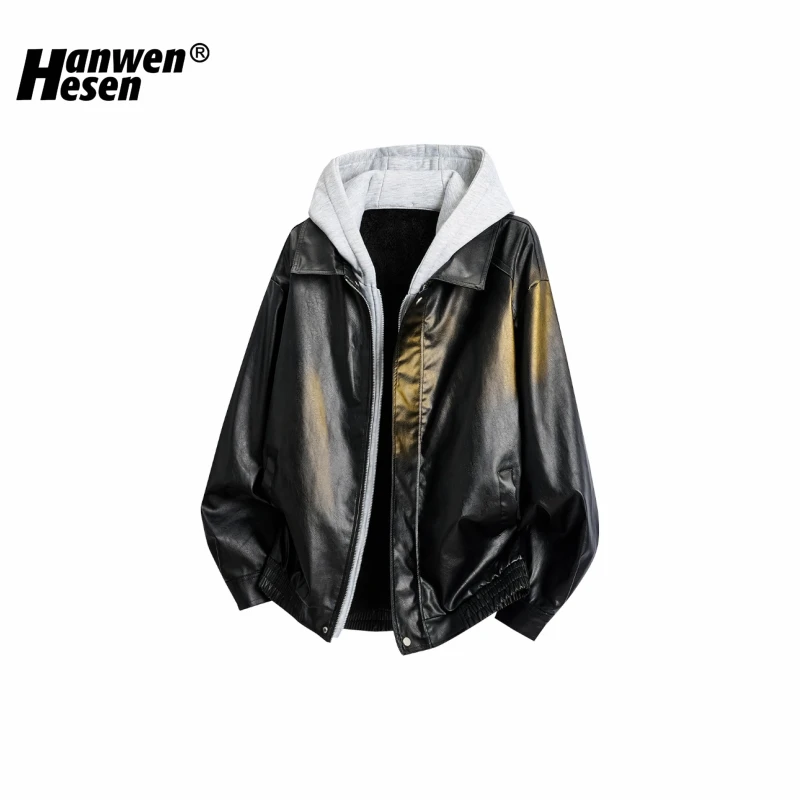 Hanwen Hesen机能工装夹克男女外套翻领美式防风可拆卸连帽潮流