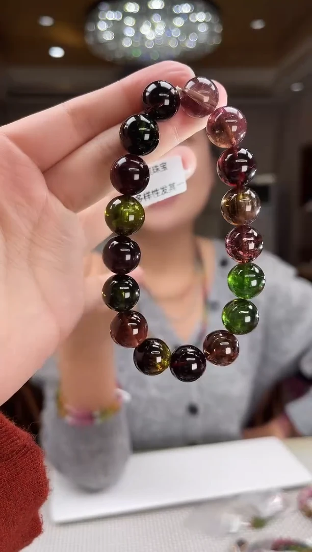 未镶嵌/碧玺手串12mm+单圈多样性发货