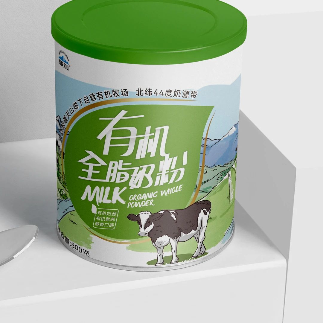 新疆直发西牧天山有机全脂奶粉800g有机营养罐装牛奶粉（熊猫果缘）