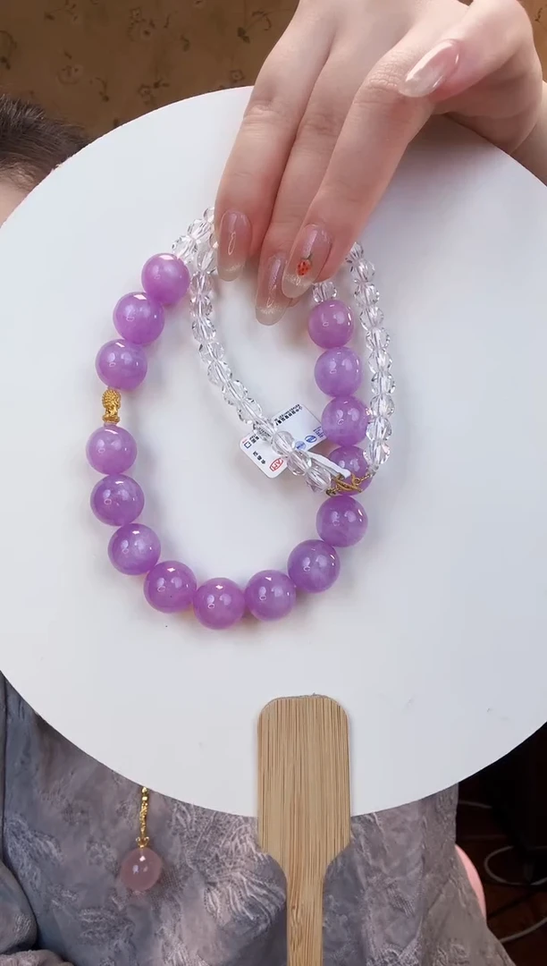 颈饰锂辉石18K金镶嵌项链约14mm