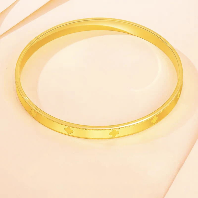 足银手镯 足银饰品  四叶草手镯  时尚礼品  经典百搭