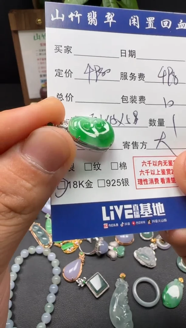 颈饰18K金镶嵌翡翠3002647