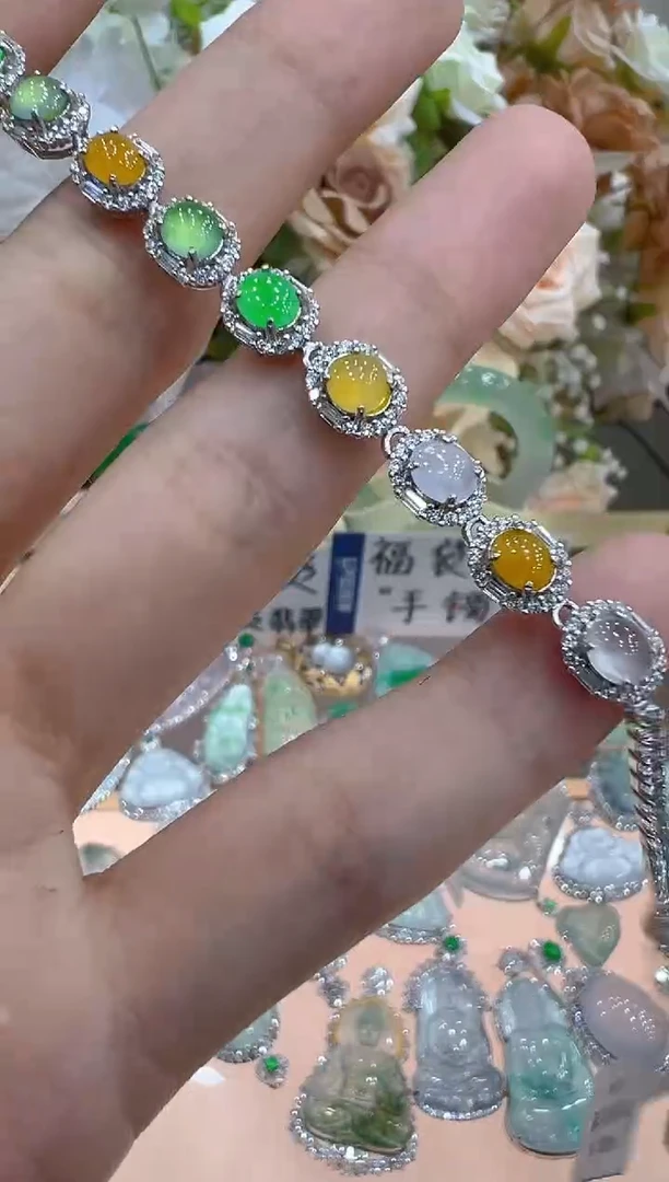 套链银S925镶嵌翡翠多样性团购发一件