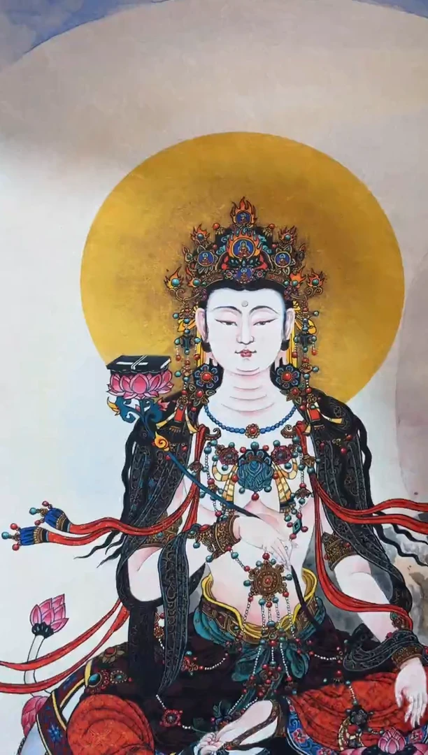 卷轴画龙妹的唐卡tk16