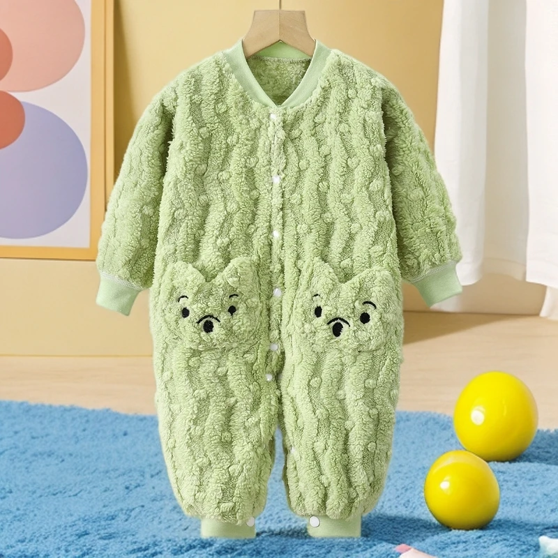 婴儿加绒连体衣春秋款保暖衣服宝宝外出服婴幼儿长袖爬服睡袋新款