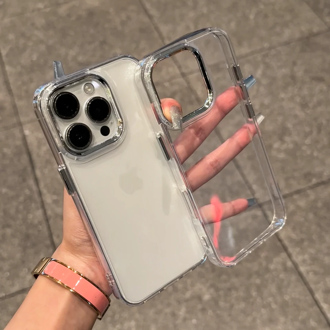 BANCA轻奢高级金属框适用苹果16promax透明手机壳14/1513/12女11