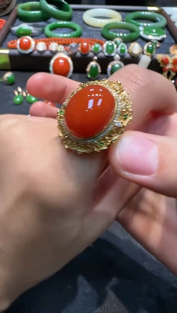 未镶嵌南红玛瑙戒指1