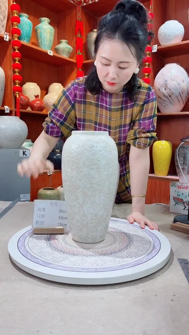 瓶陶瓷花瓶 无花 茶白大号