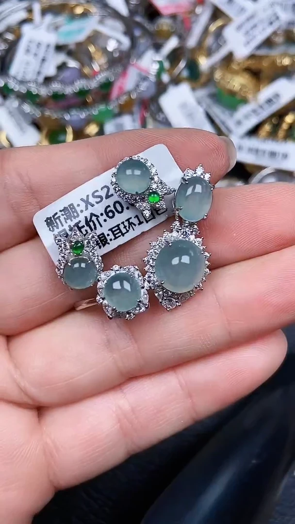 颈饰银S925镶嵌翡翠0096