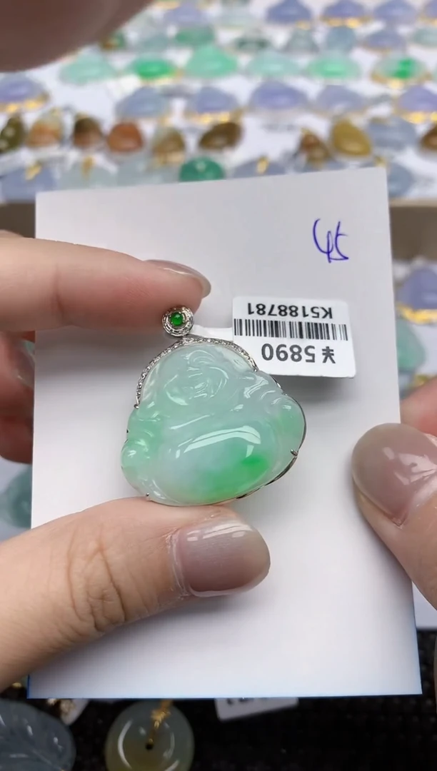 【闪购商品】翡翠颈饰18K金镶嵌天然翡翠A货