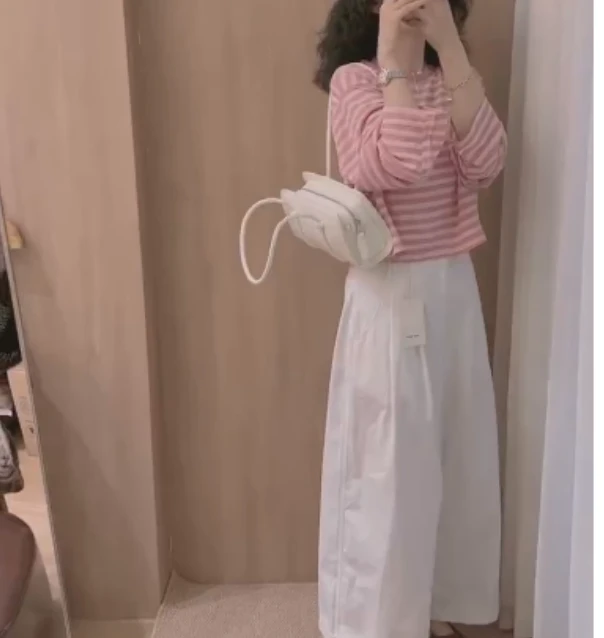 2025夏季新款网红同款洋气韩版潮流时尚条纹上衣裤子咪-xot