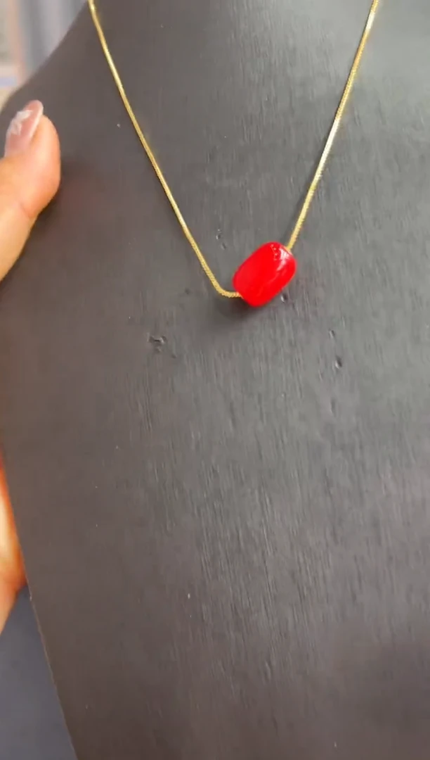 南红玛瑙18K金镶嵌吊坠(赠链)-XN01