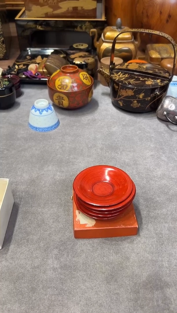 玉露杯垫五片 大漆漆器大漆漆器