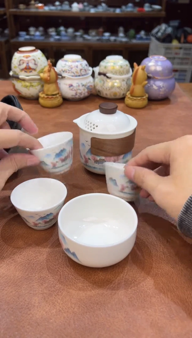 真的很便宜会开片的旅行茶具