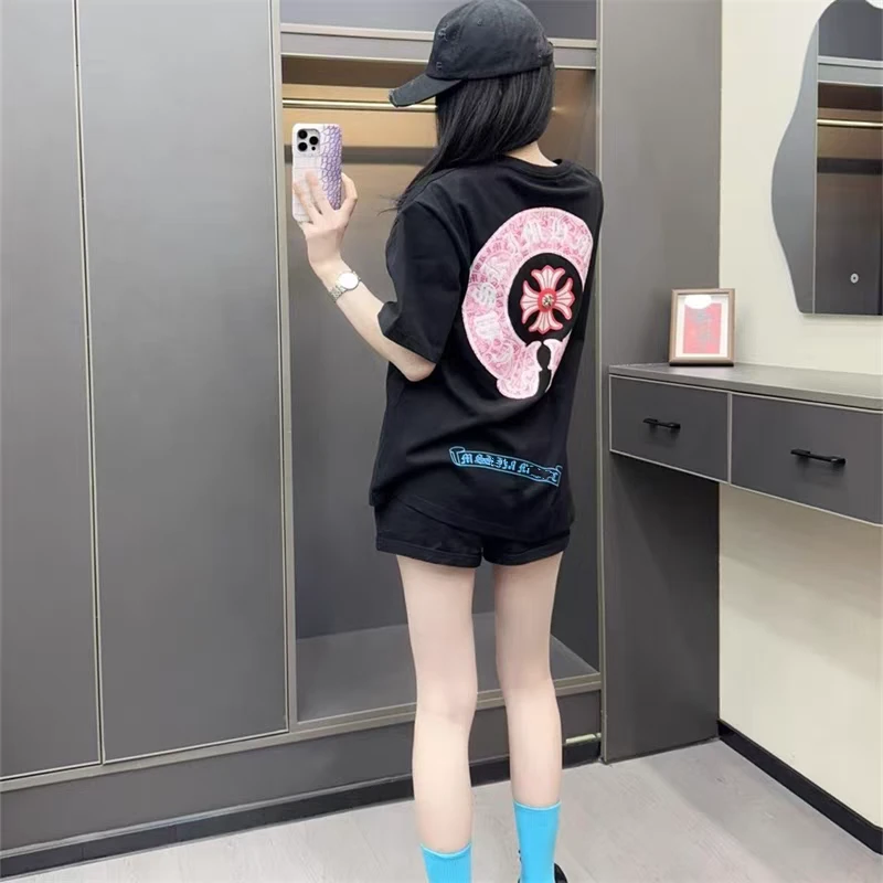 重工刺绣潮牌大码T男女同款T恤衫宽松街头风1818GG