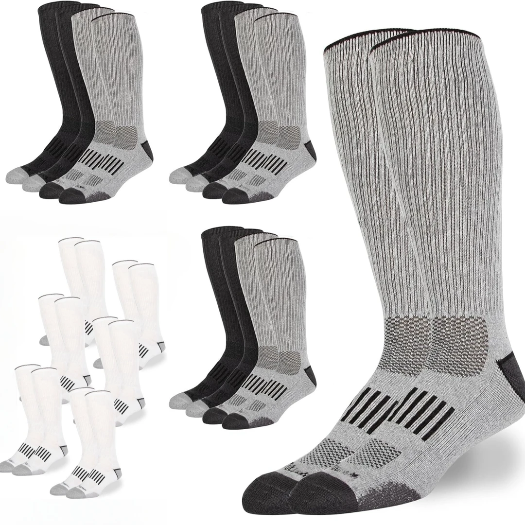 （6双组合）YW高筒毛圈底袜子户外保暖运动袜男棉袜登山袜滑雪袜