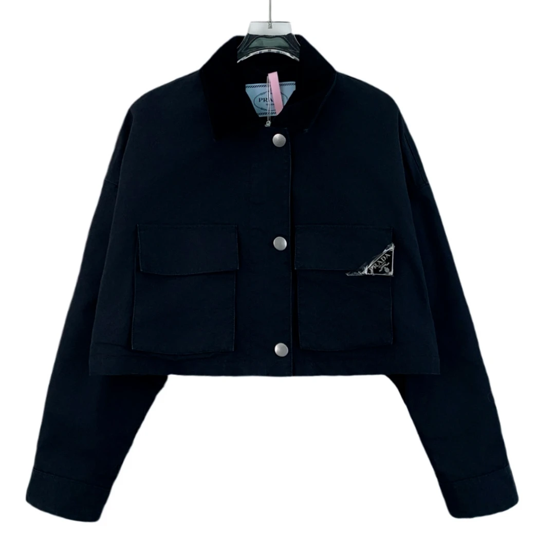 95新 Prada/普拉达 CW0551  三角标翻领外套 40 M码