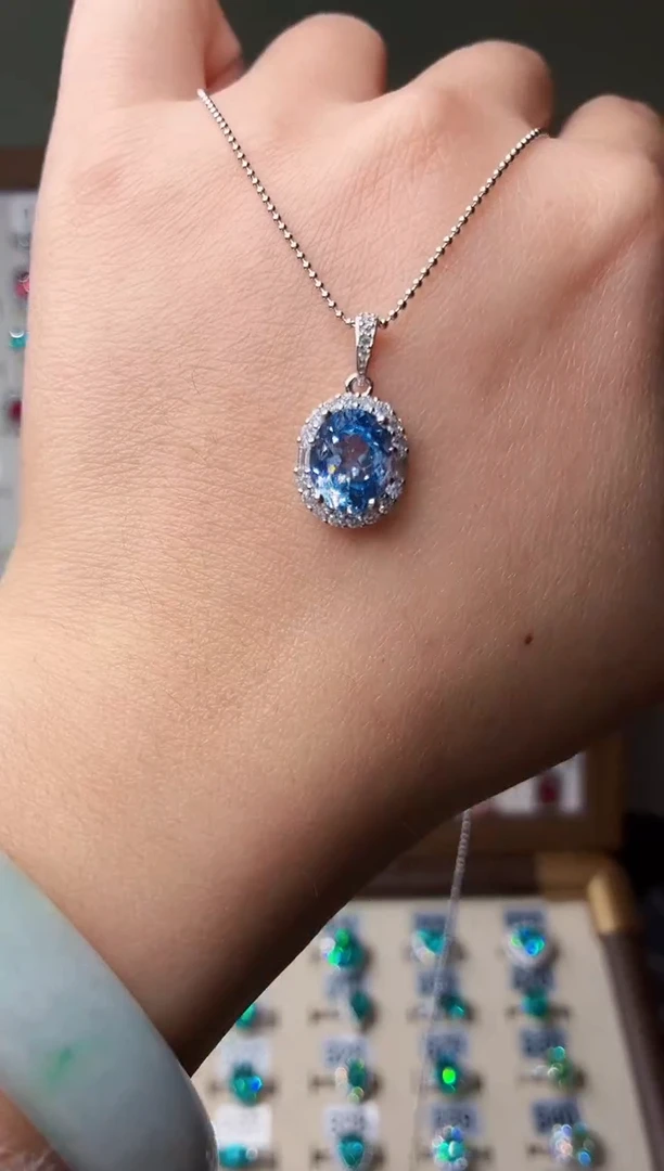 无925银 925银 超级圣玛利亚魔鬼蓝色系列轻奢女神款式