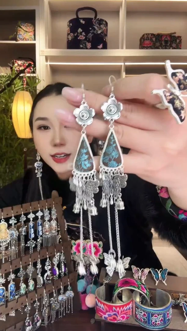 刺绣纯手工民族风耳环