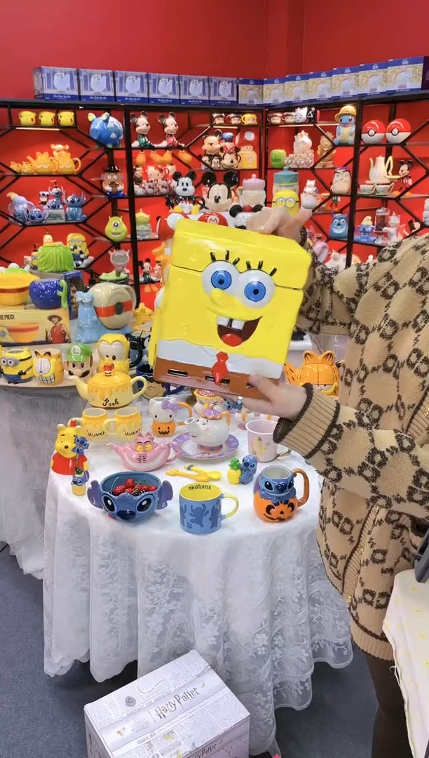 【闪购商品】.@@海绵宝宝陶瓷饼干罐