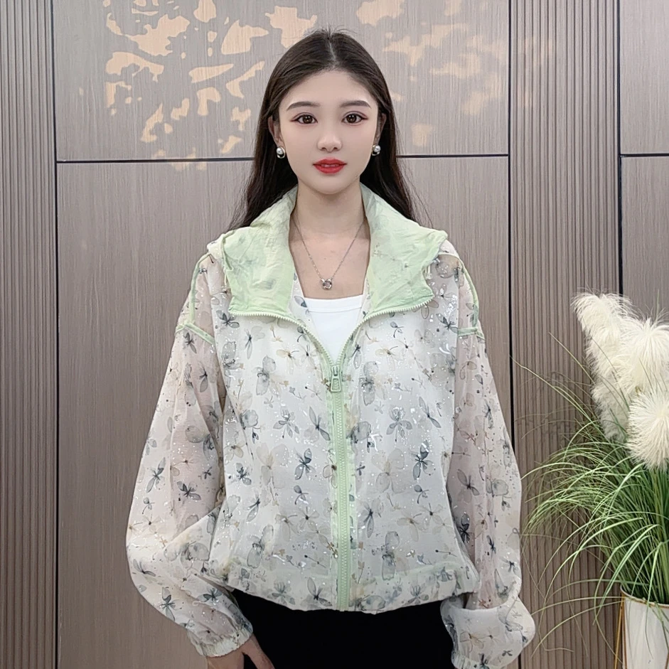 夏季新款韩版设计感欧洲站2025镂空烫钻衬衫女防晒衣